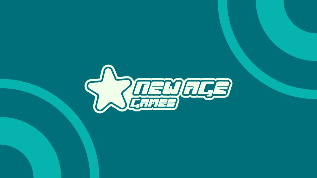 New Age Games logo on brand teal